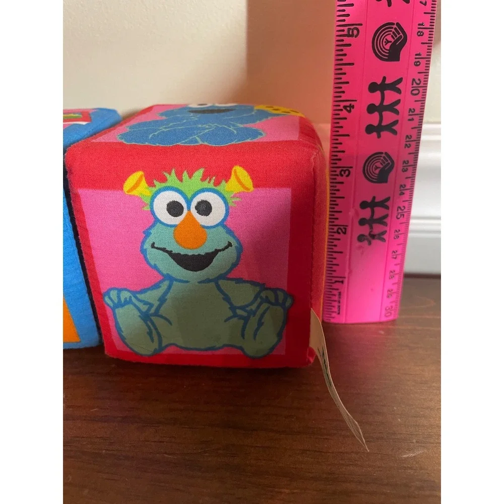 Vintage 1995 Tyco Sesame Street Soft Plush Blocks Oscar Bert Ernie Set of 2